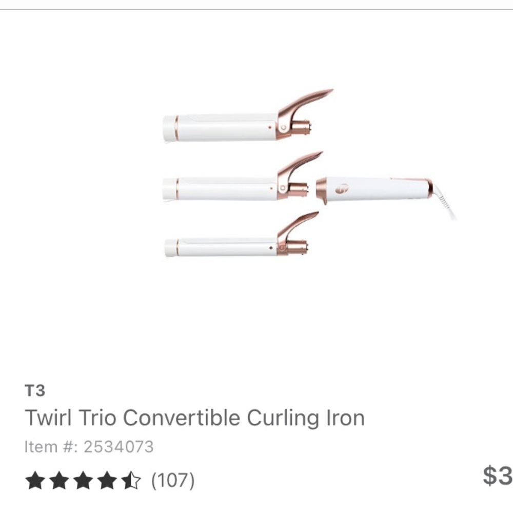 T3's Twirl Trio Interchangeable Curling Iron set